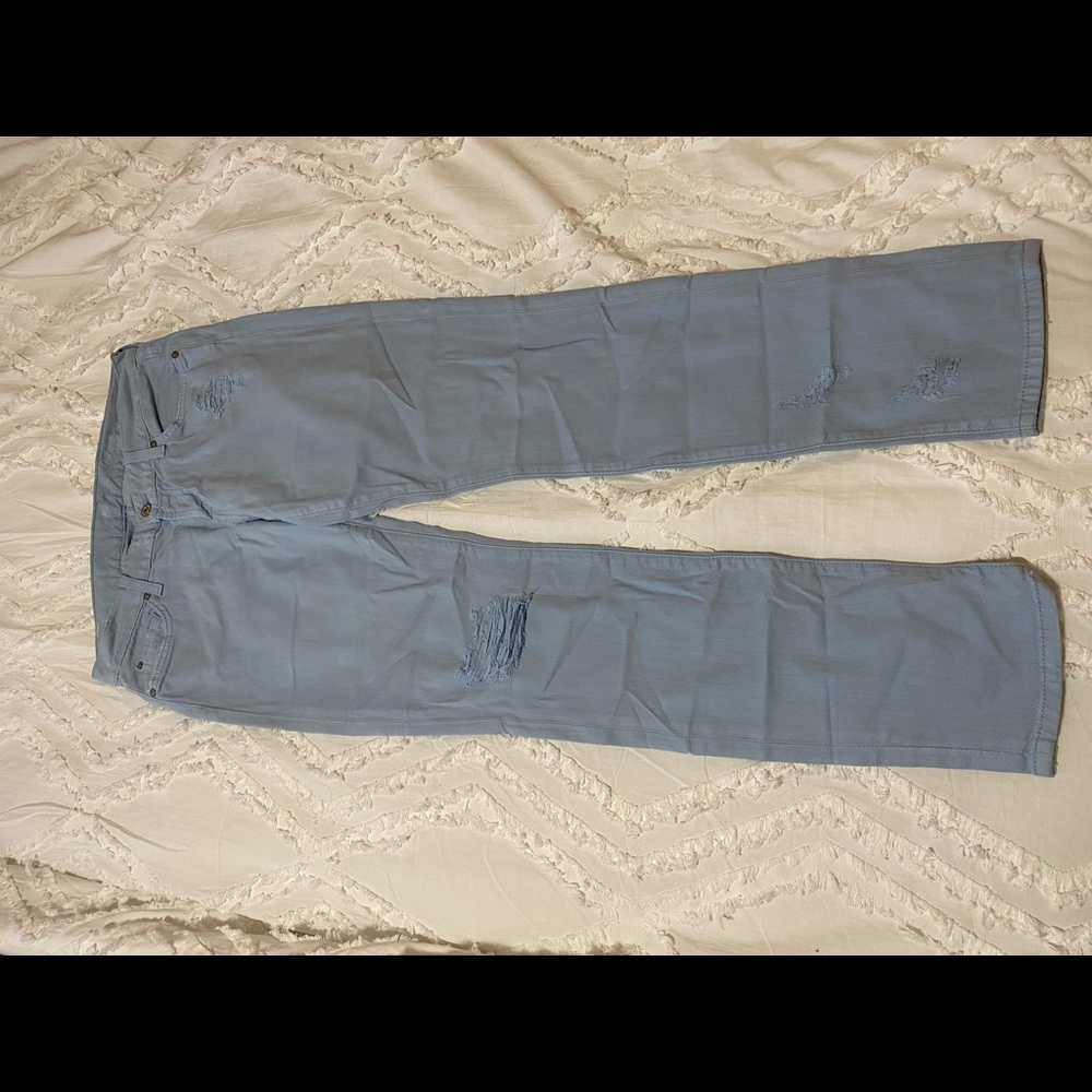 7 for all mankind- size 29- baby blue distressed skinny Leg
